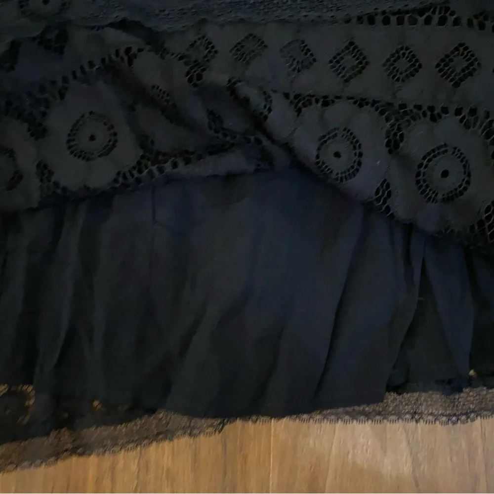 Free People Black Lace Crochet Boho Dress NWT Size 4 $128 - Picture 6 of 9